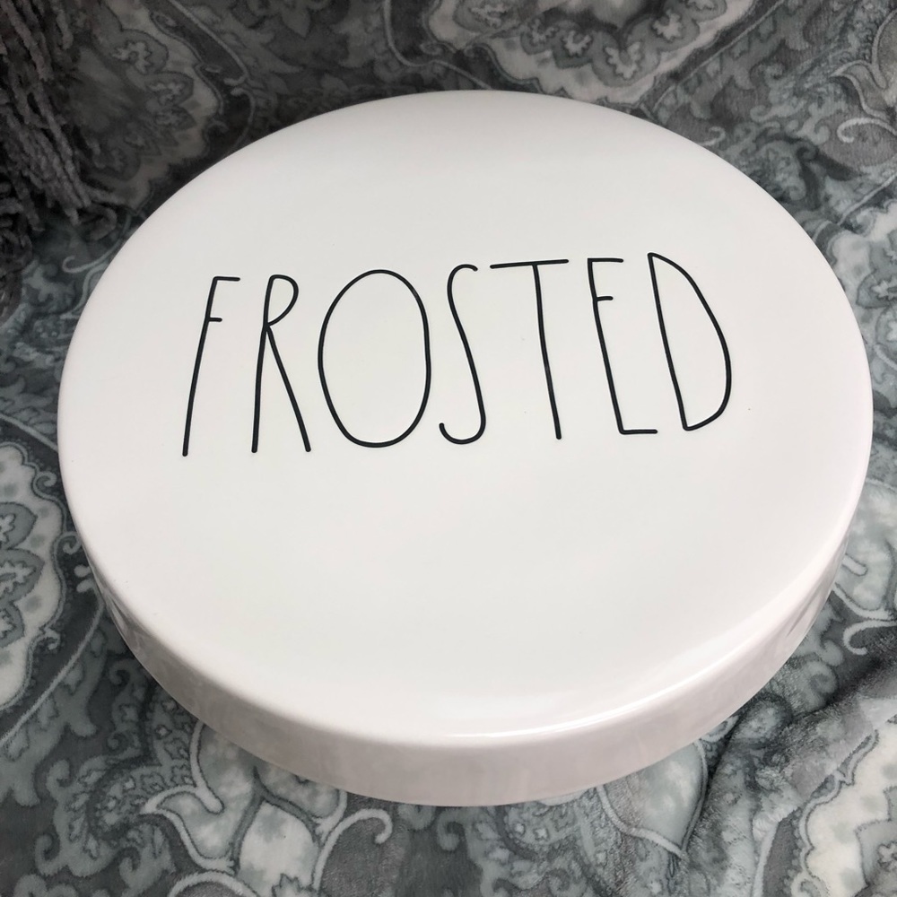Rae Dunn frosted cake stand
